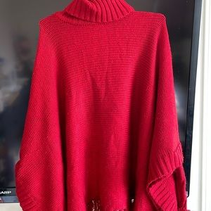 Razzle Dazzle Red Turtleneck Poncho